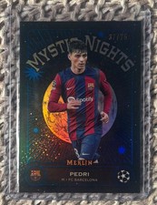2023 Merlin UEFA Club Competitions Mystic Nights Blue Refractor 37/75 Pedri