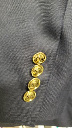 Stafford Herren Classic Fit 100% Wolle Blazer Sport Mantel 44R Navy Goldknöpfe NEU - Bild 3 von 6