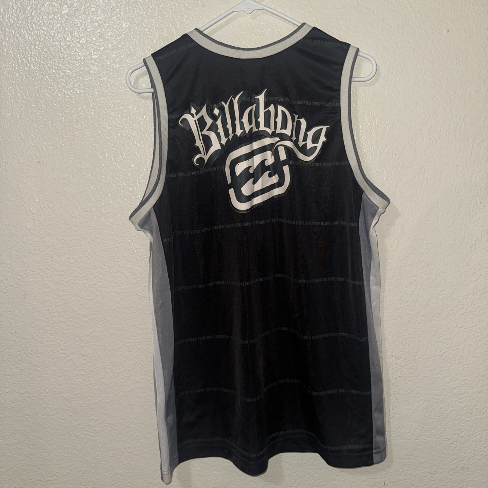 Billabong Hawaii Men's Pipeline Masters Jersey Crew Tank Top Black & Gray Surf L image 6