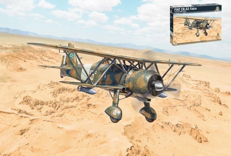 KIT MODELLINO AEREO MILITARE ITALERI FIAT CR42 FALCO ASSAULT/NIGHT FIGHTER 1:48 - Immagine 3 di 4