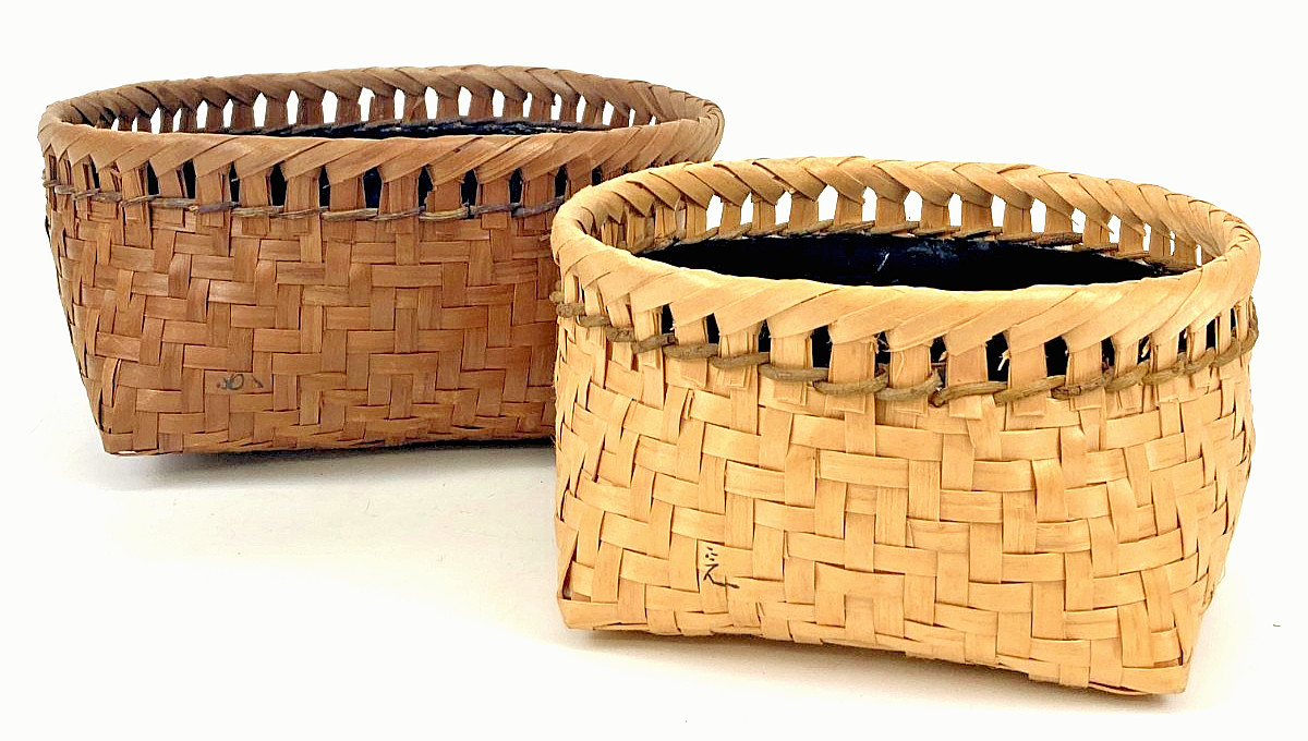 Juego de cesta de bambú japonesa vintage caja de almacenamiento artesanía...