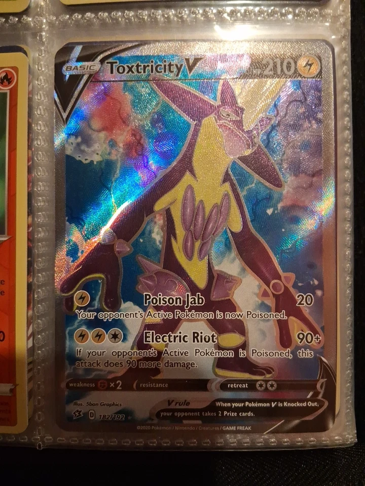 Pokémon TCG Toxtricity v Rebel Clash Holo Full Art Ultra Rare Card 182/192 - Image 2 of 2