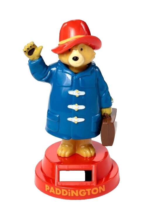 PADDINGTON BEAR NOVELTY SOLAR POWERED DANCING BOBBLEHEAD FIGURE NEW!