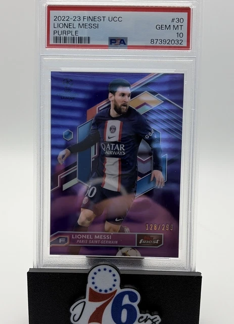 2022-23 Topps Finest UEFA Club Competitions - Lionel Messi #30 Purple Refractor