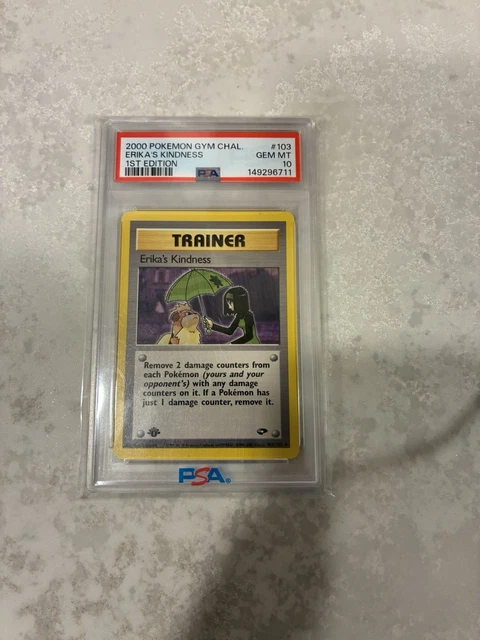 2000 Pokemon Gym Challenge 1ST EDITION #103/132 ERIKA'S KINDNESS PSA 10 GEM MINT