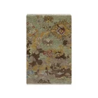 2'x3' Green Hand Knotted Borderless Oushak with Leaf Pattern Wool Mat Rug 92321