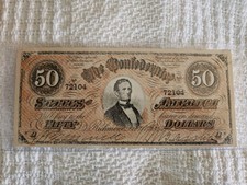 Confederate States of America $50 Bill  – Vintage Facsimile Reproduction Note