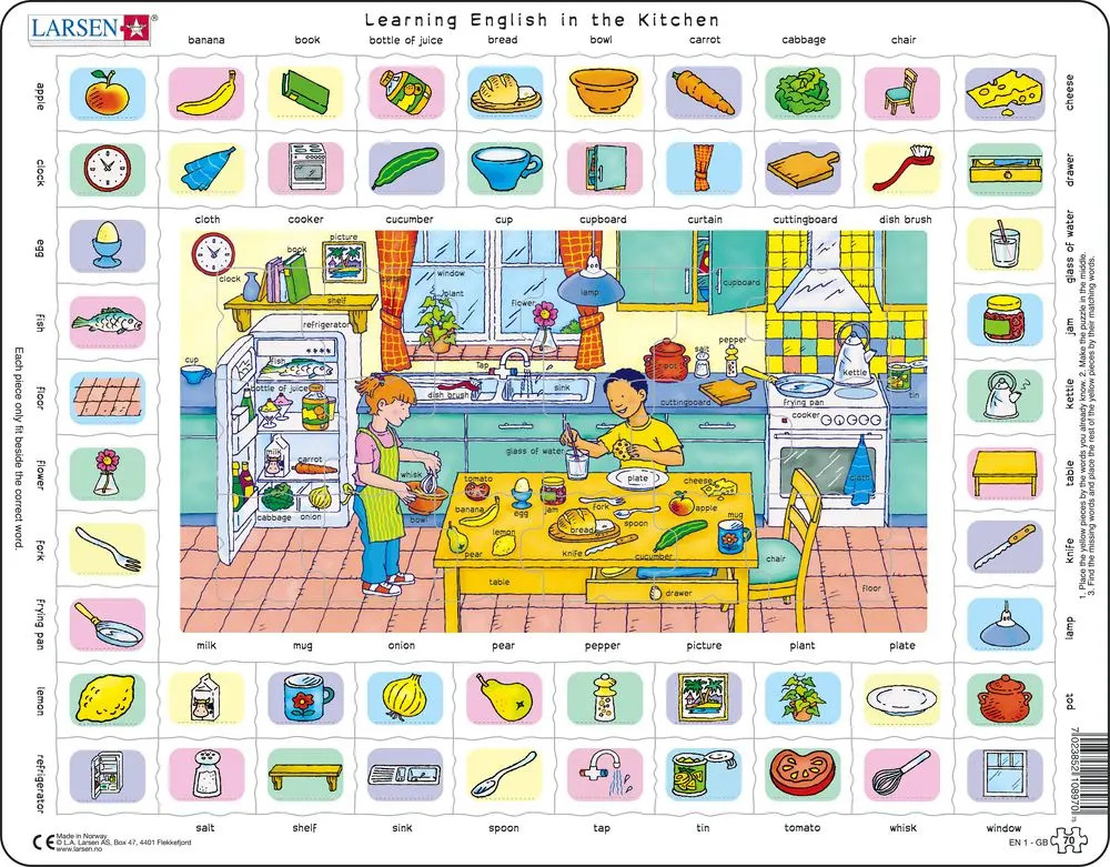 Puzzle - Learning English (1) in the Kitchen | Puzzle | 2019 | Larsen - Bild 4