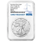 2021-W $1 1-oz T-2 Burnished American Silver Eagle NGC MS70 ER Blue Label