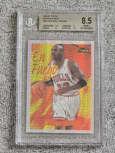 1996-97 Topps Season's Best En Fuego BGS 8.5 Michael Jordan Card Chicago Bulls
