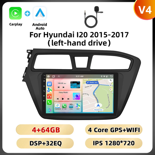 AUTORADIO 2DIN HYUNDAI I20 2015-2017 WIFI 4G ANDROID CARPLAY GPS DSP AI VOICE - Foto 11 di 26