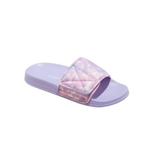 Cat Jack Girls Purple Slide Sandals XL Size 6 Textile Strap Summer
