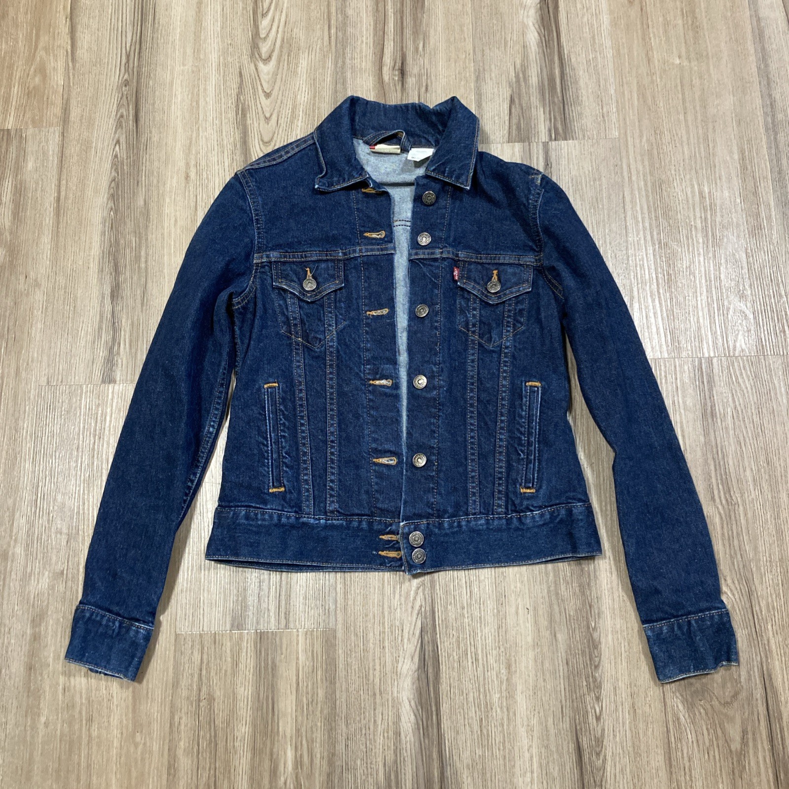 Vintage Levi's Slim Trucker Denim Red Tab Jean  Jacket  Size Medium Women's