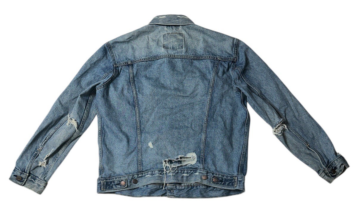 Preowned- Levis Button Front Distressed Denim Jac… - image 9