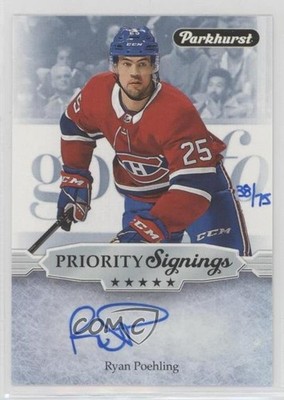 2020 Spring Promotion Parkhurst Priority Signings 38/75 Ryan Poehling Auto e1t