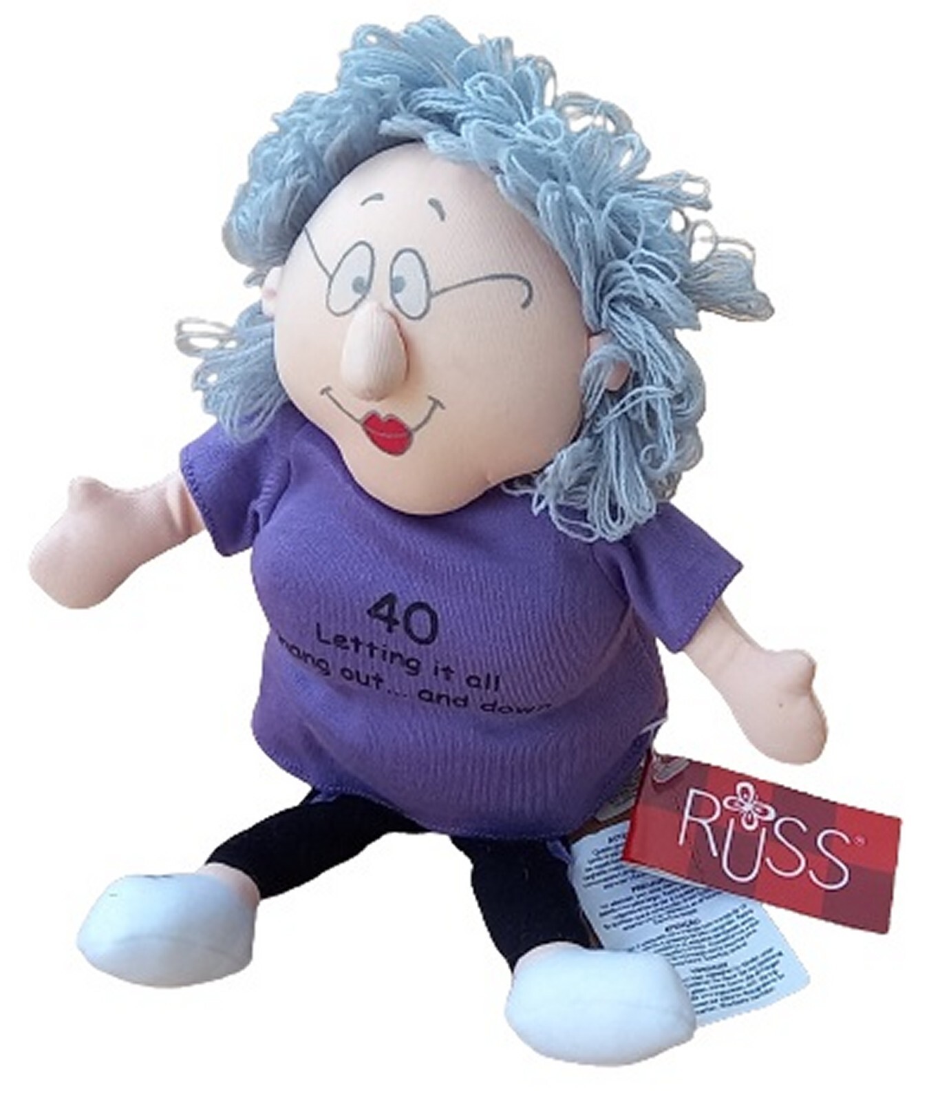 Russ Berrie 40 LETTING IT ALL HANG OUT... AND DOWN ~  9"" Soft Plush Toy