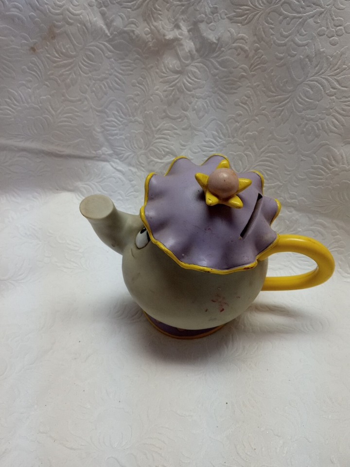 Disney Mrs Potts Teapot Coin Bank Beauty & The Beast Rubber Plastic Piggy Bank eBay