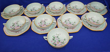 Adams Metz (10) Cream Soup Bowls & (9) Cream Soup Saucers   (G60)