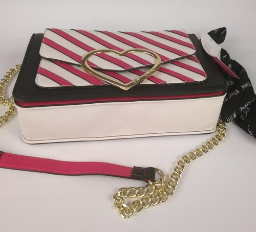 Betsey Johnson Candy Stripe Flap Over Crossbody Black Multicolor BB18285 $ 88 Neu - Bild 10 von 12