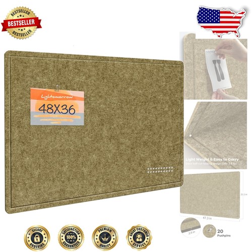Sleek Olive Green 48x36 Felt Bulletin Board with Easy Installation & Durability