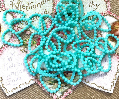 Vintage Beads Shabby Cottage Chic Lacey Rings Hobnail Frame Rare Connecters #598