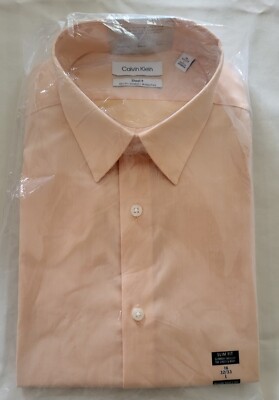 apricot men's dress shirt Men's Apricot Short Sleeve Linen and Cotton Shirt - Size XL