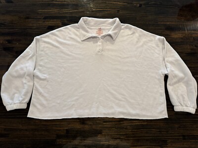 Secret Treasures Cropped White Long Sleeve (Size- L, Pre-Owned - Good)