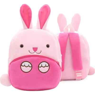 Leichter 3D Schulranzenrucksack für Kinder 1 bis 4 Jahre Hase rosa