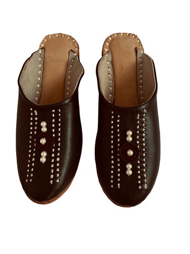 Womens clogs ladies mules Indian shoes brown leather mules half dress shoes  | eBay