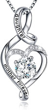 925 Sterling Silver Mother Daughter Gifts Infinity Love Heart Pendant Necklace J
