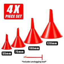 4x Set Imbuti in Plastica Mini Piccolo Medio Grande Liquido Cucina Auto Strumento Carburante Olio