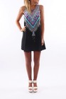 Women Bohemian Vintage Printed Ethnic Style Sleeveless Loose Casual Mini Dress