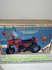 Vintage 1970s Empire Toys Harley Davidson Super Motorcycle With Windshield NEW