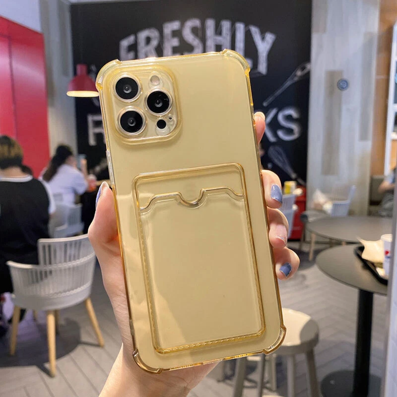 Slim iPhone 12 11 Pro Max Mini XS XR X Case with Card Holder Slot