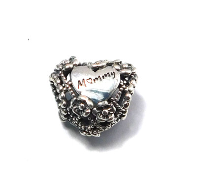 Authentic Pandora Charm, Flower Heart Mommy, #798892C00 | eBay