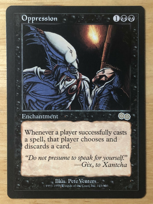 Oppression English Urza's Saga USG mtg NM | eBay