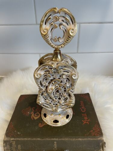 Vintage STYLEBUILT 8.5" Gold Metal Ormolu Filigree Perfume Bottle stunning !! - Afbeelding 1 van 7