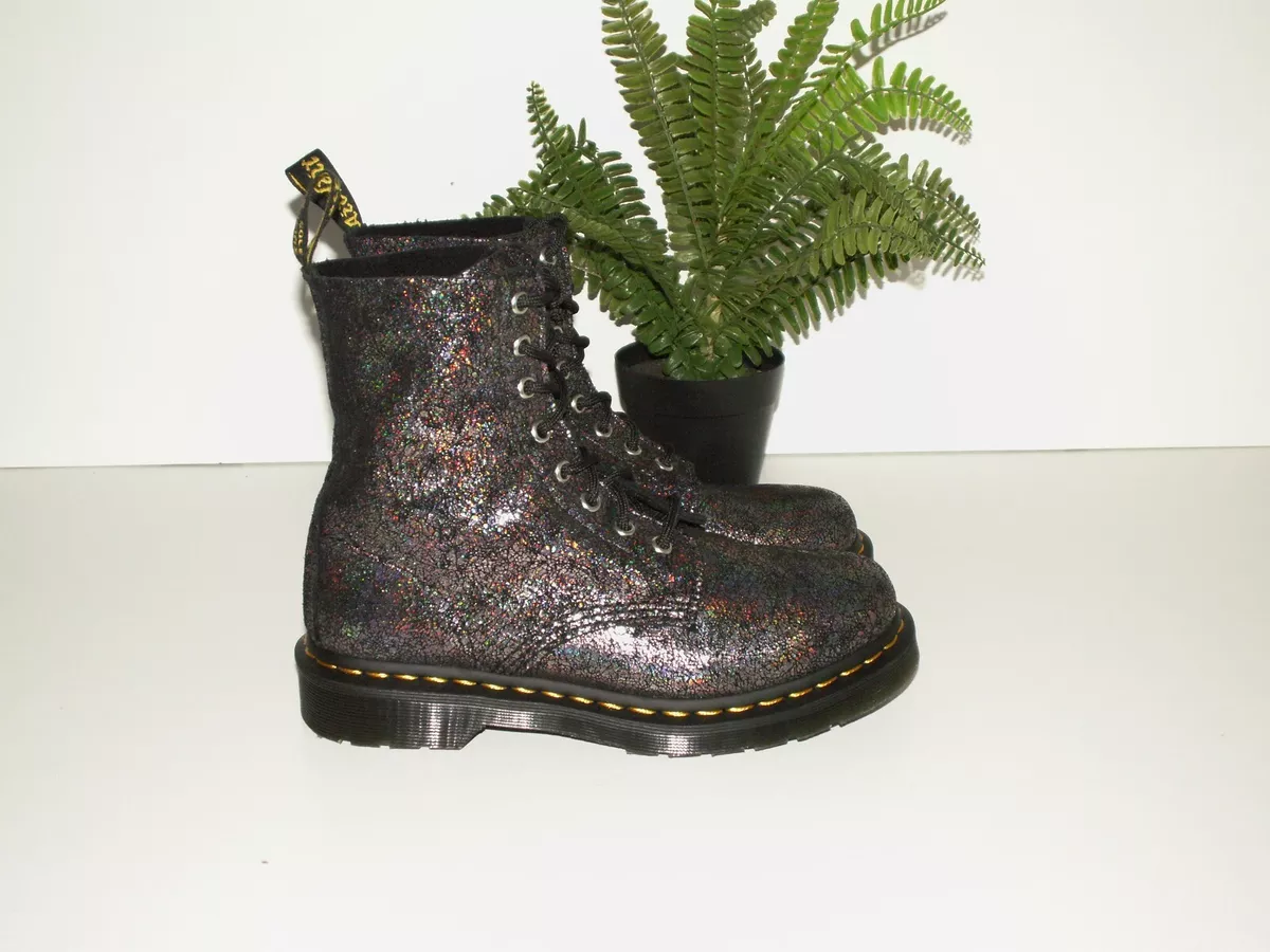 Dr. Martens 1460 PASCAL gunmetal iridescent crackle boots uk 5 eu