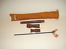 VINTAGE AULOS MADE IN JAPAN 105-E RECORDER FLUTE CARRYING BAG-CLEANING ROD