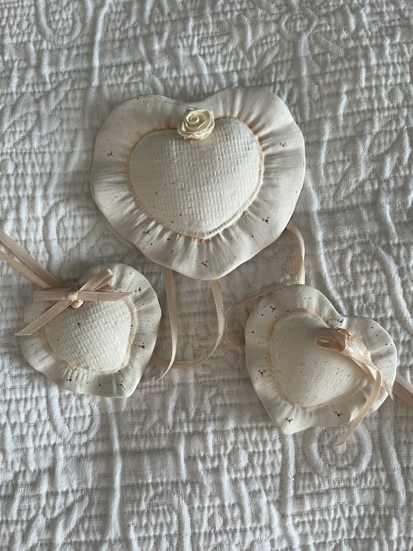 Valentines- Arts & Craft- Three Ceramic Hanging Hearta