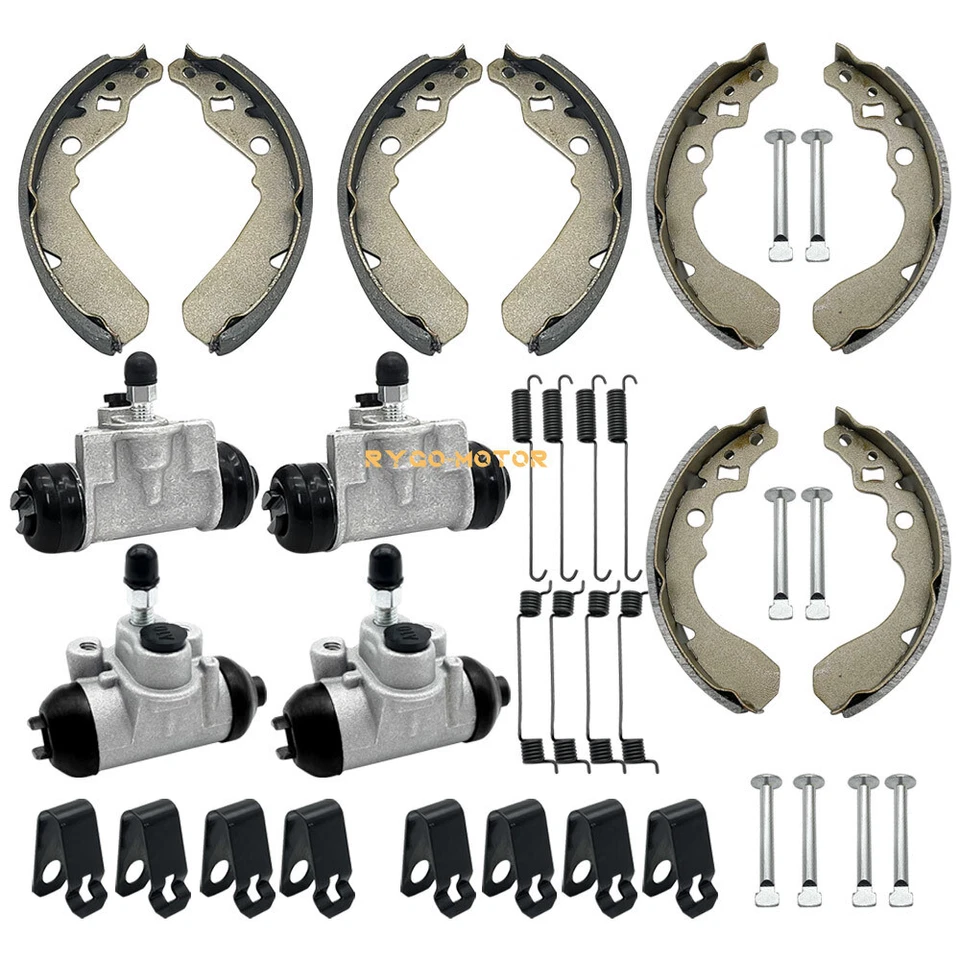 Cilindros de rueda de freno delanteros y traseros con zapatos para Kawasaki KAF300 Mule 500 520 550 Foto 2 de 4