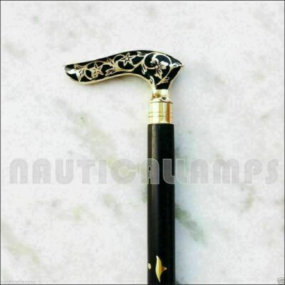 Designer Brass Design Head Handle Style Victorian Walking Stick Wooden Cane Gift
