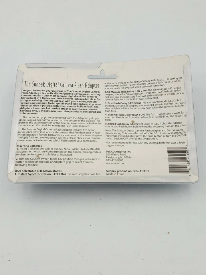 New Sunpak Digital Camera Flash Adapter - Image 2 of 3