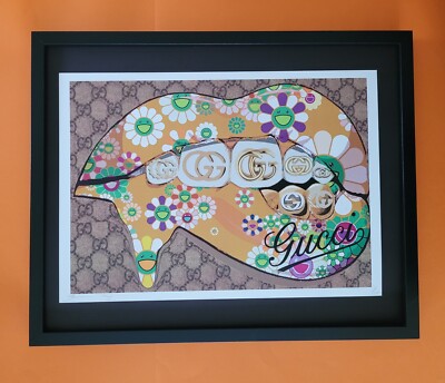 DEATH NYC Hand Signed LARGE Print Framed 16x20in COA GUCCI MURAKAMI HAPPY +