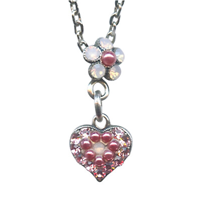 Mariana Necklace Pendant Sassy Lt Rose, Pink Pearl & Rose Opal Austrian Cryst...