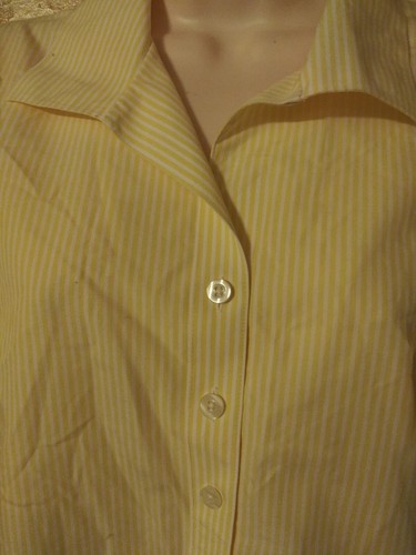 Chico's fein gestreift gelb Langarm Shirt Bluse Gr. 2  - Bild 1 von 7