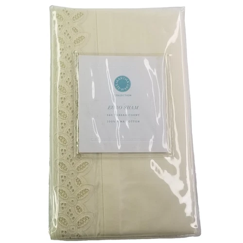 NWT Martha Stewart Collectio Euro Sham Eyelet 100% PIMA COTTON Cottage Core Chic