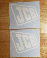 JCB EQUIPMENT DECAL / STICKER - 6” - SET OF 2 WHITE Logo