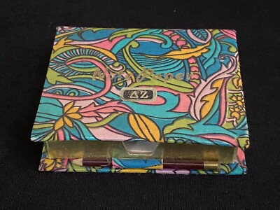Vintage Psychedelic Pencil Note Paper Organizer Desk Set Groovy Mod Floral Satin