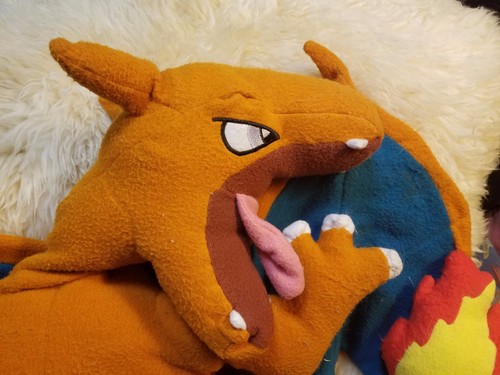charizard pokemon cuddle buddy pillow, 23" long, vintage 2000